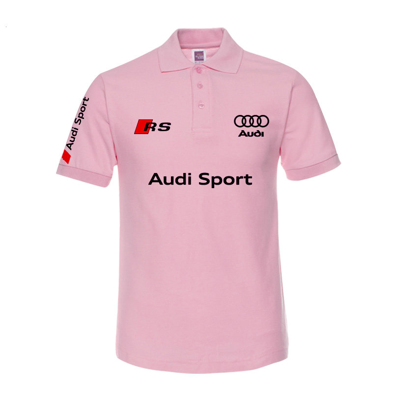 2022 Polo Audi Sport Homme Manches Courtes Sans Repassage Polo Coton Col Revers Couleur Unie